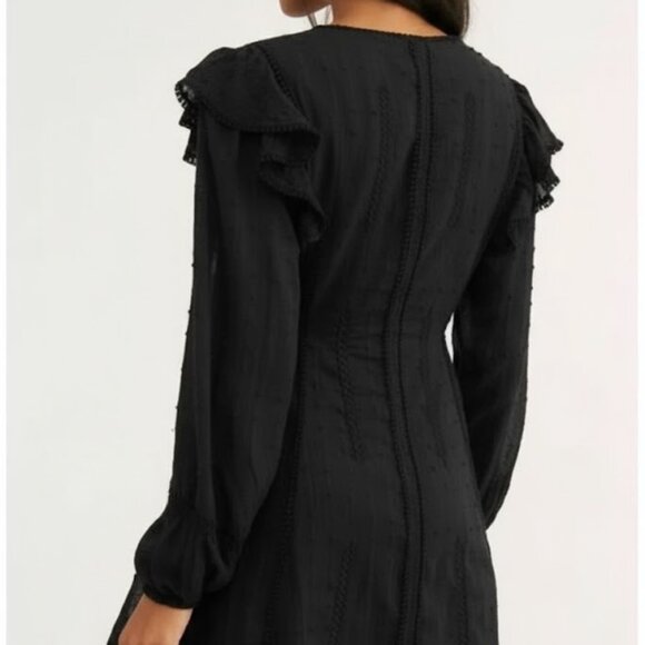 Free People Isabella Cotton Embroidered Eyelet Mini Dress Black Size 6 - Picture 2 of 12